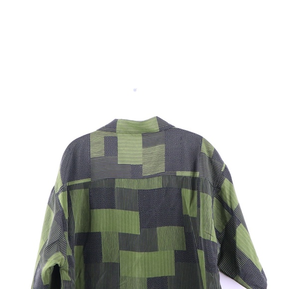 90s Streetwear Plaid Patchwork Button Shirt - Picture 6 of 8